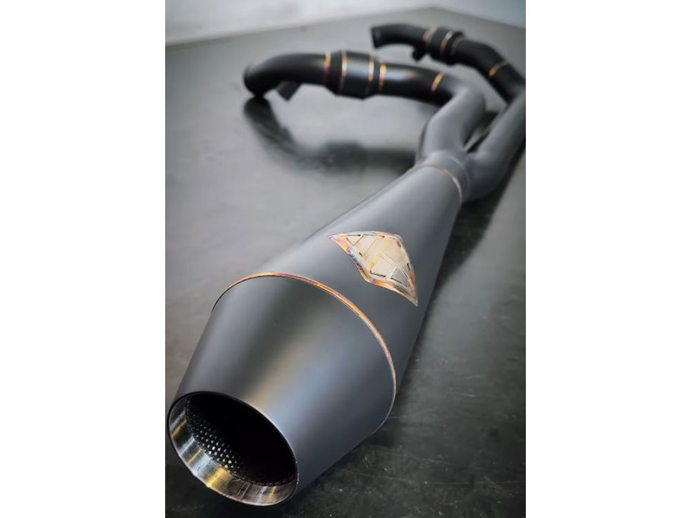 2-into-1 4.5in. Big Bore Exhaust With ProFlo Headers - Black Onyx. Fits Softail 2018up Non-240 Rear Tyre Models. - SP Concepts Exhaust