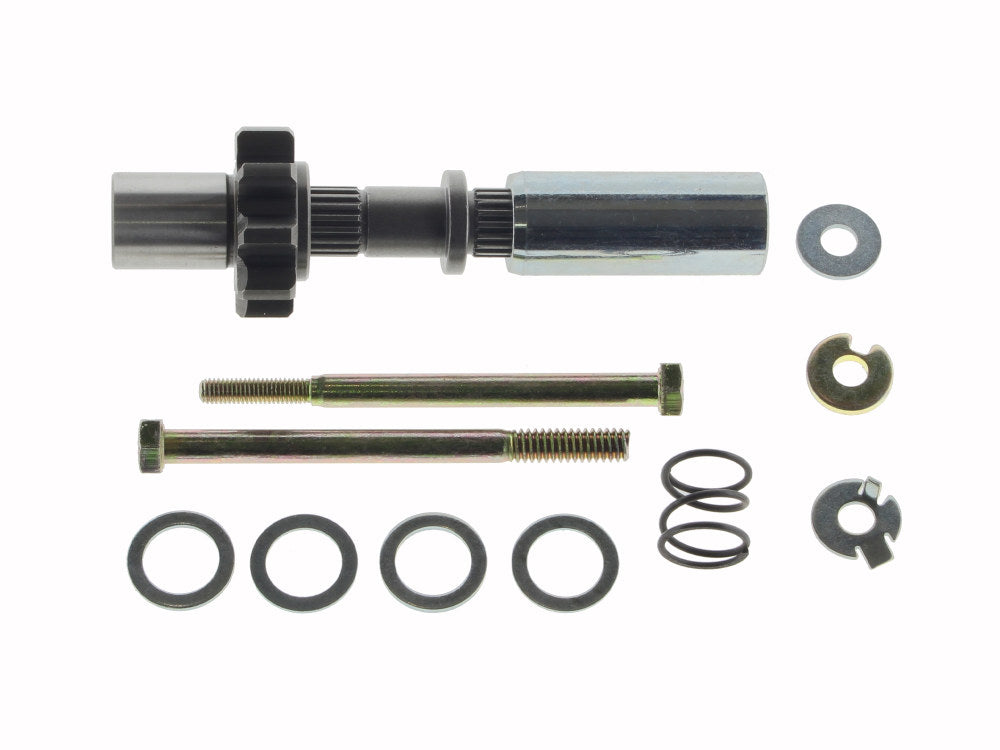 Starter Jackshaft Assembly & Pinion Gear. Fits Softail, FXR & Dyna with 3in. Open Belt Drive - Spyke Motorcycle Products