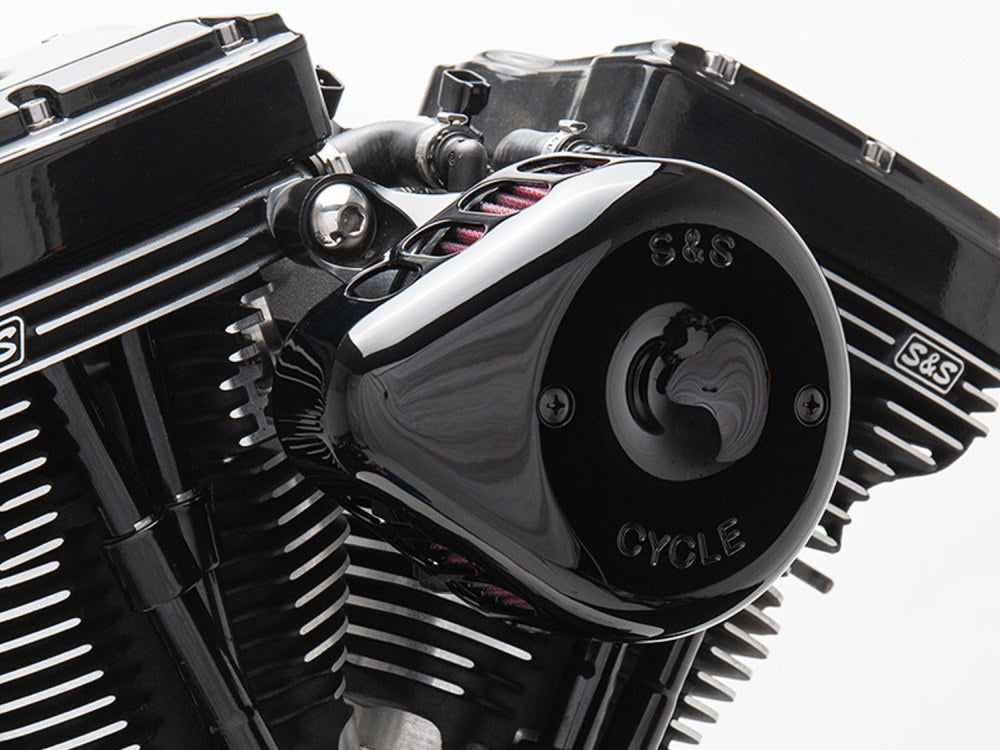 Mini Teardrop Air Cleaner Kit - Black. Fits Big Twins 1993-2017 with CV Carb or Cable Operated Delphi EFI. - S&S