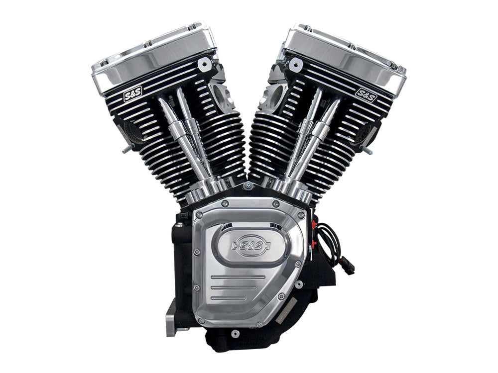 111ci Twin Cam A Engine - Black with Chrome Covers. Fits Dyna 1999-2005 & Touring 1999-2006 Models. - S&S