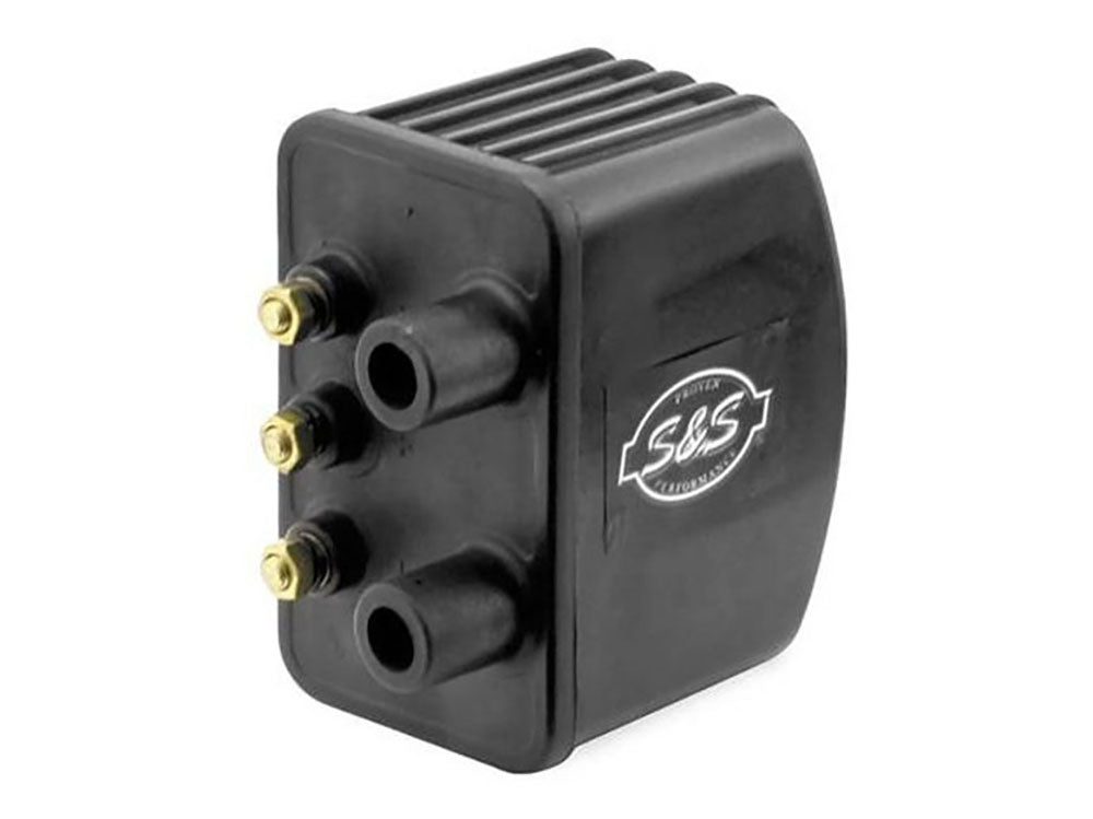 Ignition Coil - Black. Fits Big Twin 1970-1999 & Sportster 1971-2003 Models with Upgraded Single Fire Ignition. - S&S