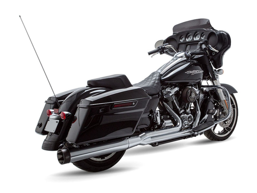 2-into-1 Sidewinder Exhaust - Chrome with Black End Cap. Fits Touring 2017up. - S&S