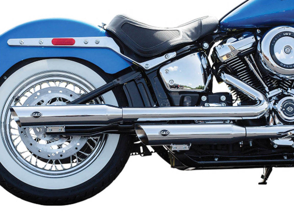 3-1/2in. Slash Cut Slip-On Mufflers - Chrome. Fits Heritage Classic 2018-2024 & Deluxe 2018-2020 - S&S