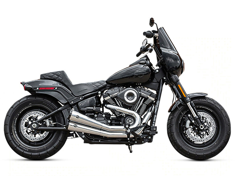Grand National 2-into-2 Exhaust - Chrome with Black End Caps. Fits Street Bob, Low Rider, Slim, Fat Bob & Deluxe 2018-2024 - S&S