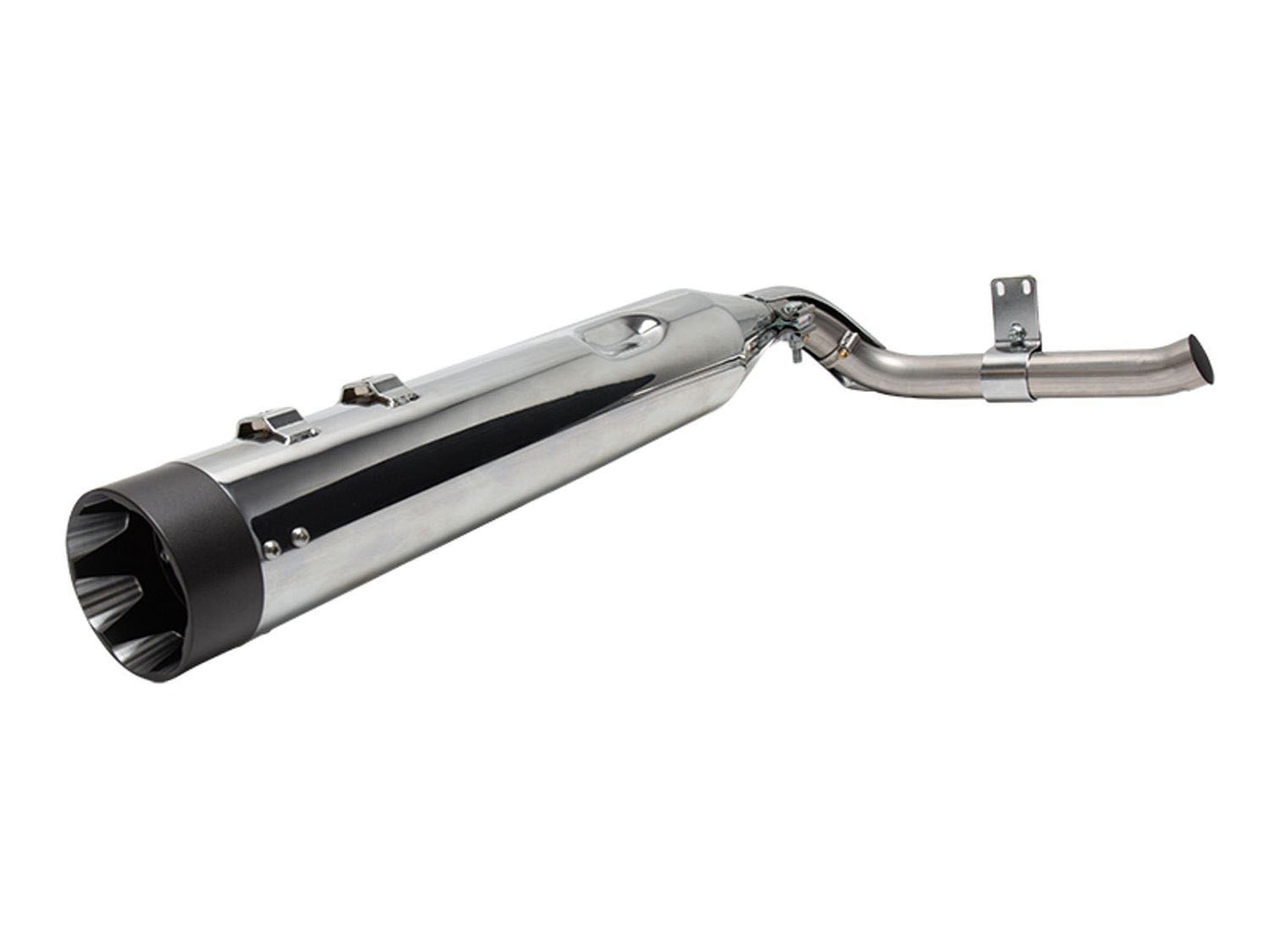 Shadow Pipe for S&S Sidewinder 2-into-1 Exhaust - Chrome with Black End Cap. Fits Touring 2009up. - S&S