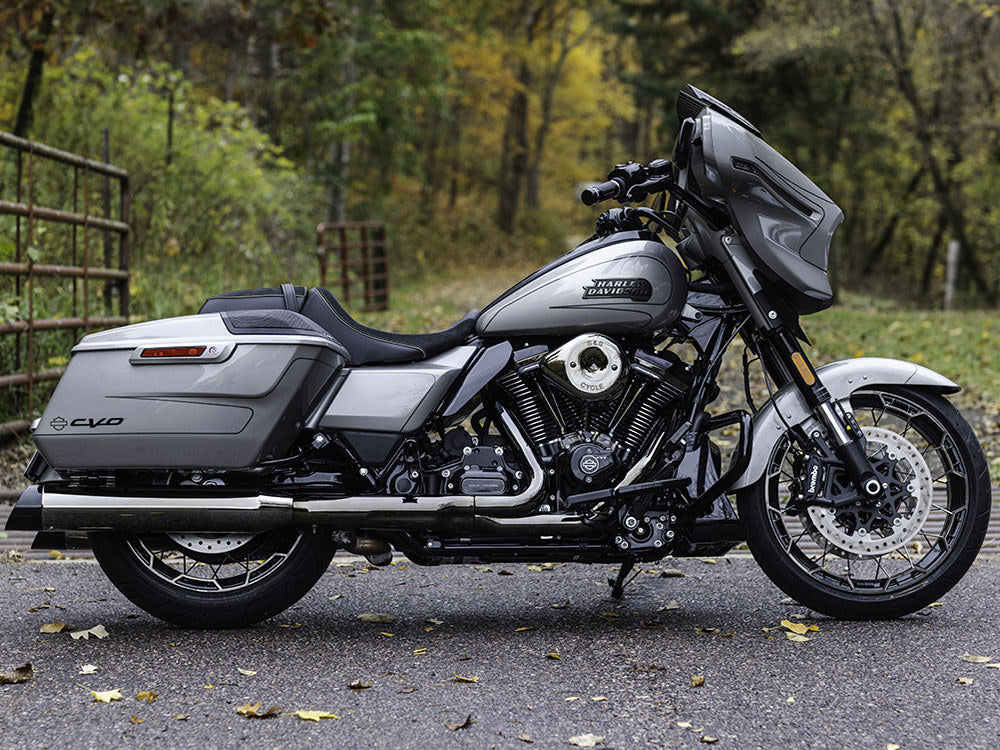 4-1/2in. Mk45 Slip-On Mufflers - Lava Chrome with Black Cutlass End Caps. Fits Touring 2017up. - S&S