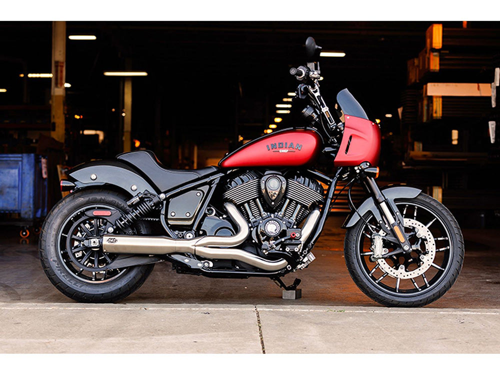 Qualifier 2-into-1 Exhaust - Stainless Steel. Fits Indian Cruiser 2022up - S&S