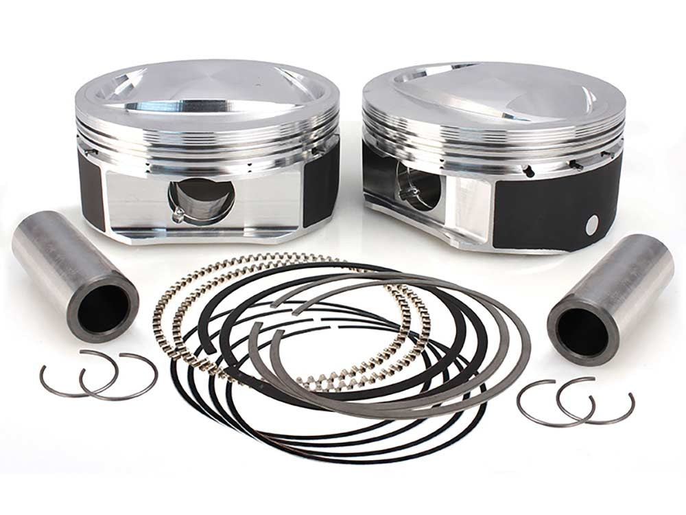 Standard Bore, High Compression Pistons with 10.6:1 Compression Ratio. Fits CVO Twin Cam 2007-2017 with 110ci Engine & 'S' Models with 110ci Engines. - S&S