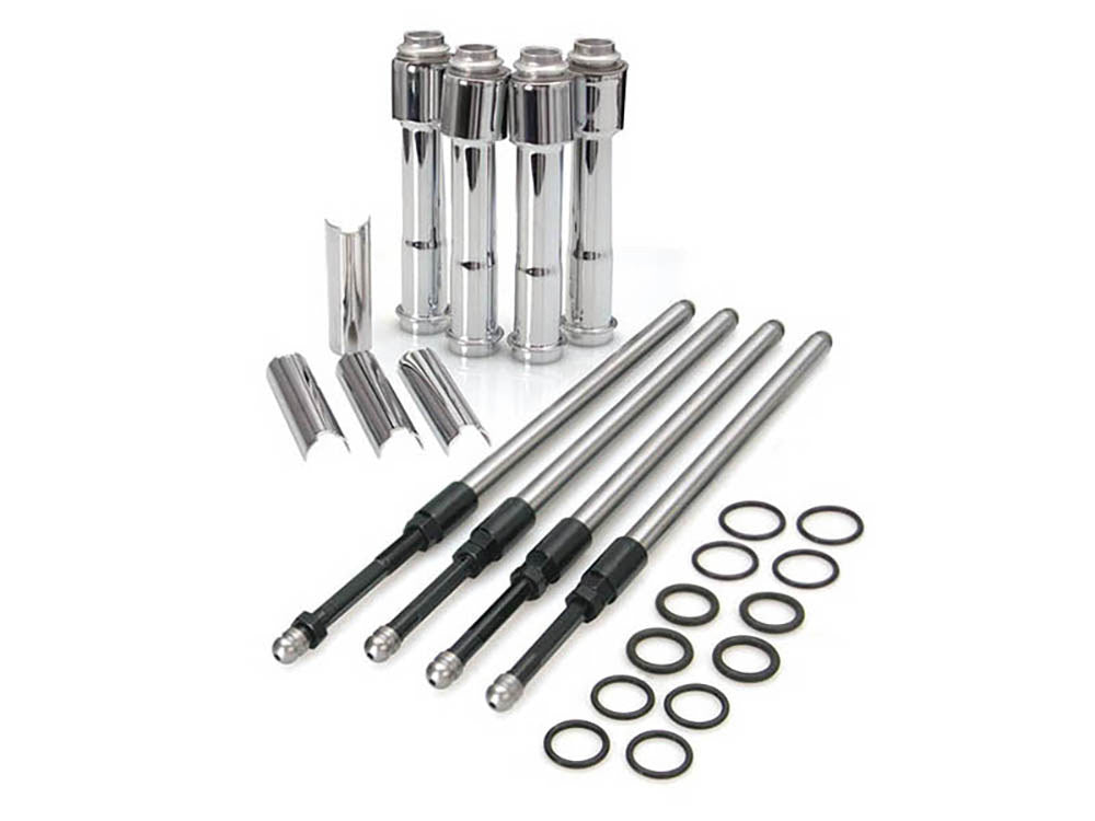 Quickee Adjustable Pushrods - Chrome. Fits Sportster 2004-2021 - S&S