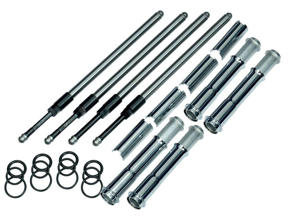 Quickee Adjustable Pushrod Kit - Chrome. Fits Milwaukee-Eight 2017up. - S&S