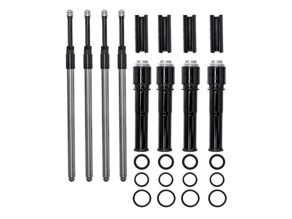 Quickee Adjustable Pushrod Kit - Black. Fits Twin Cam 1999-2017. - S&S
