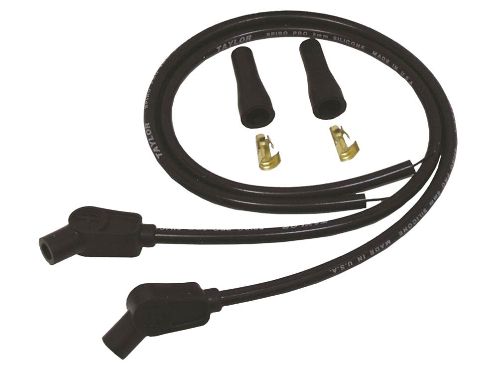 8mm 24in. Universal Spark Plug Wire Set - Black. Fits Evolution Style Engines. - Taylor Cable Products