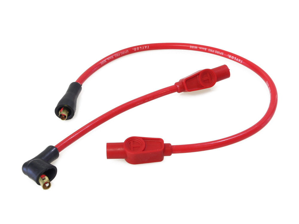 8mm Spark Plug Wire Set - Red. Fits Touring 1980-1998 and Sportster 1986-2003. - Taylor Cable Products
