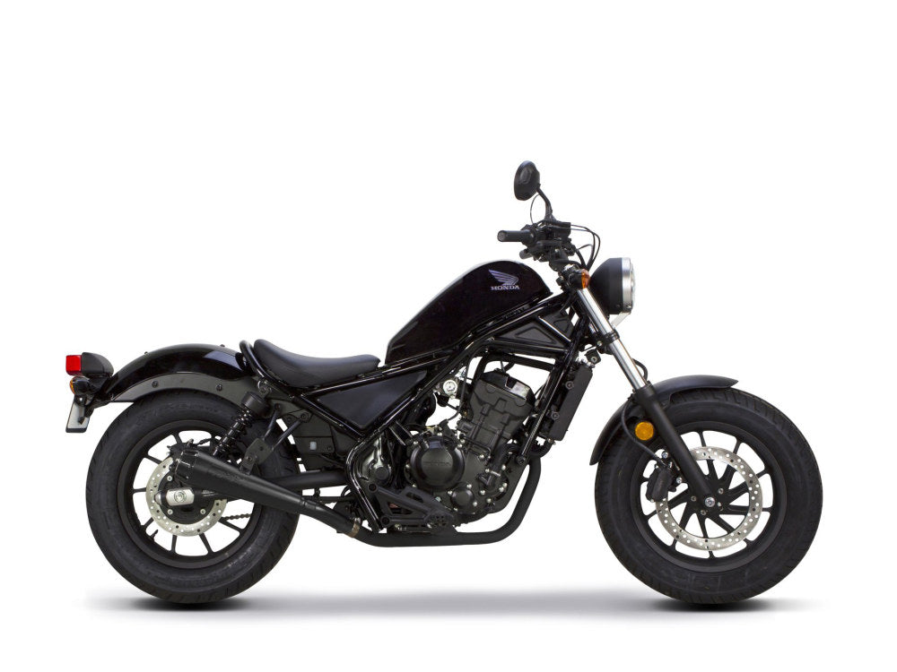 Comp-S Slip-On Muffler - Black with Carbon Fiber End Cap. Fits Honda CMX / Rebel 500cc 2017-2024 - Two Brothers Racing Exhaust