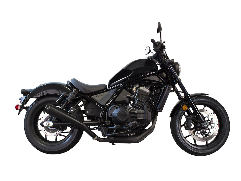 Comp-S Slip-On Muffler - Black with Carbon Fiber End Cap. Fits Honda CMX / Rebel 1100cc 2021up. - Two Brothers Racing Exhaust