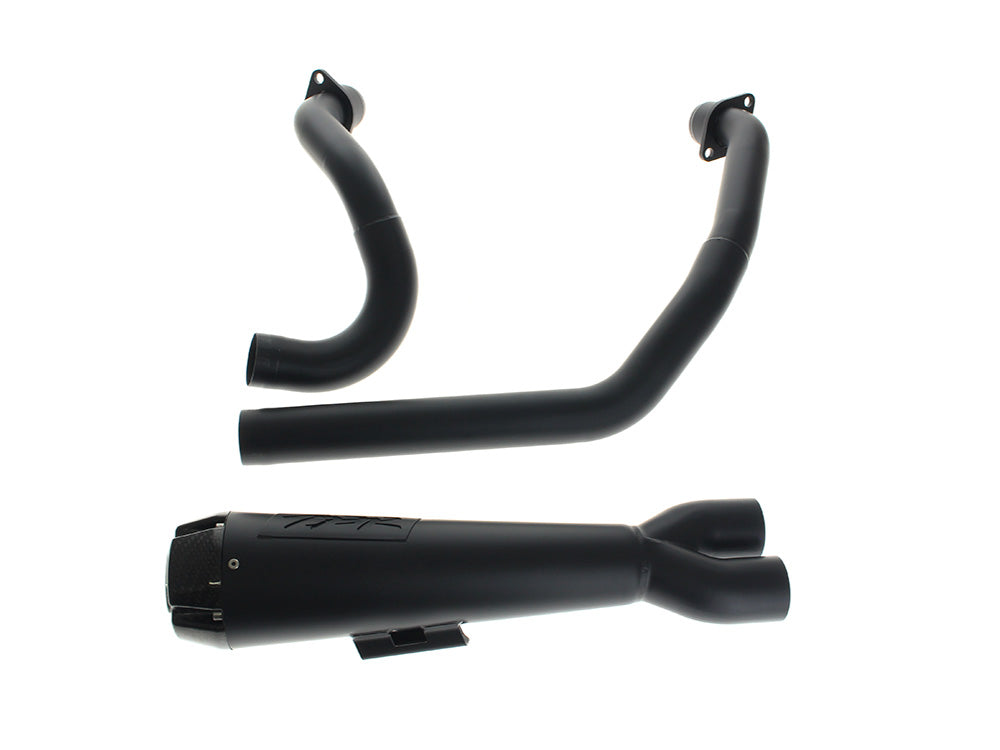 Comp-S 2-into-1 Exhaust - Black with Carbon Fiber End Cap. Fits Indian Cruiser 2022up - Two Brothers Racing Exhaust