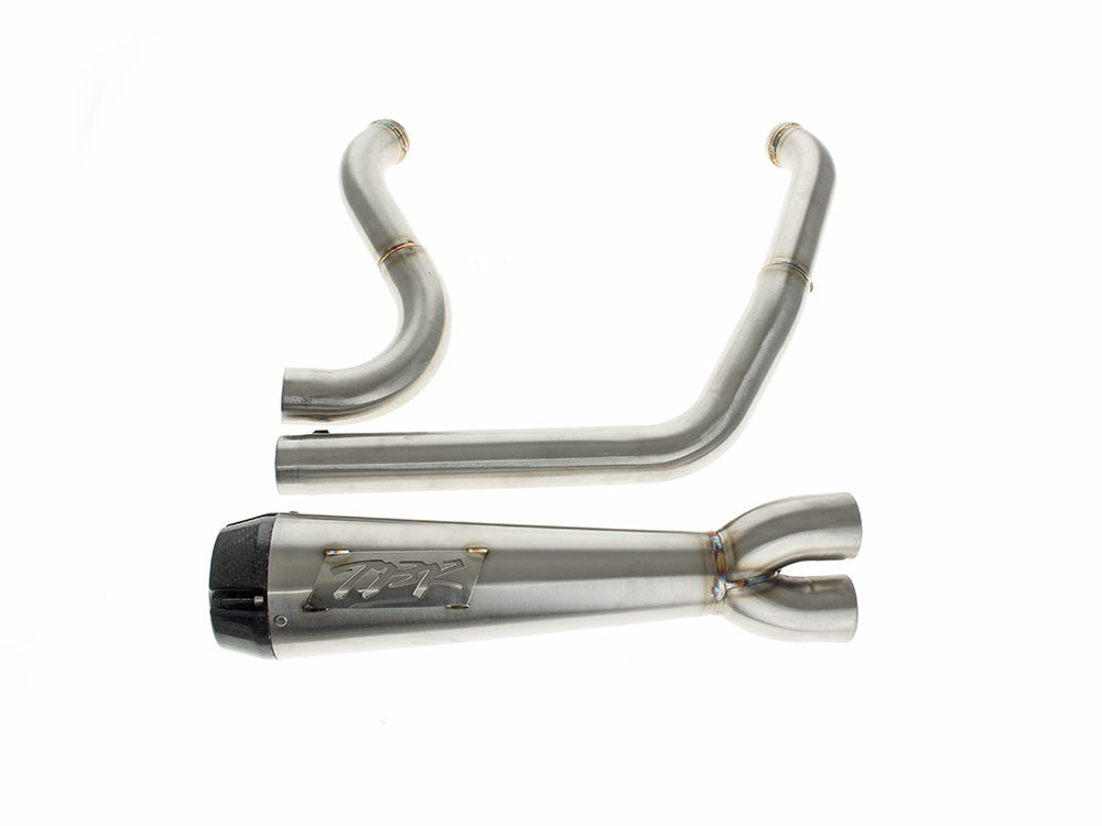 Comp-S 2-into-1 Exhaust - Stainless Steel with Carbon Fiber End Cap. Fits Softail Breakout & Fat Boy 2018up - Two Brothers Racing Exhaust