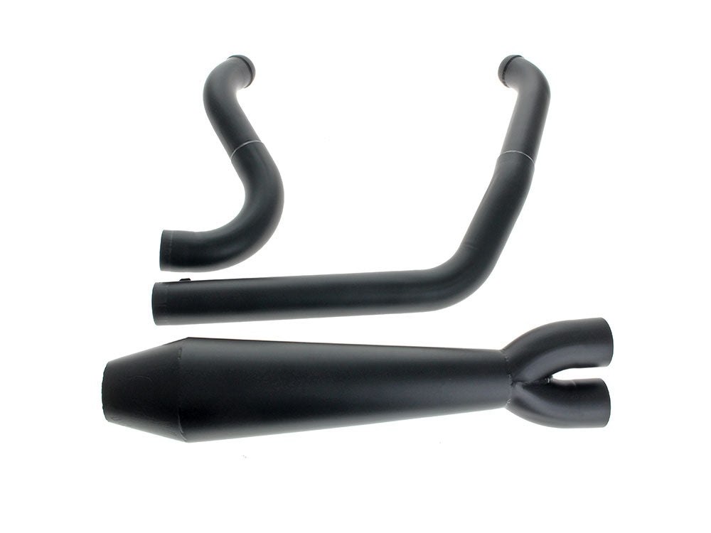Megaphone Gen II 2-into-1 Exhaust - Black. Fits Softail Breakout & Fat Boy 2018up - Two Brothers Racing Exhaust