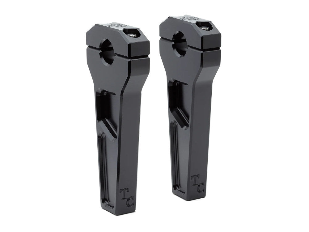 6in. Straight Two Piece Riser Kit - Black. Fits 1-1/8in. Handlebar. - Todds Cycle