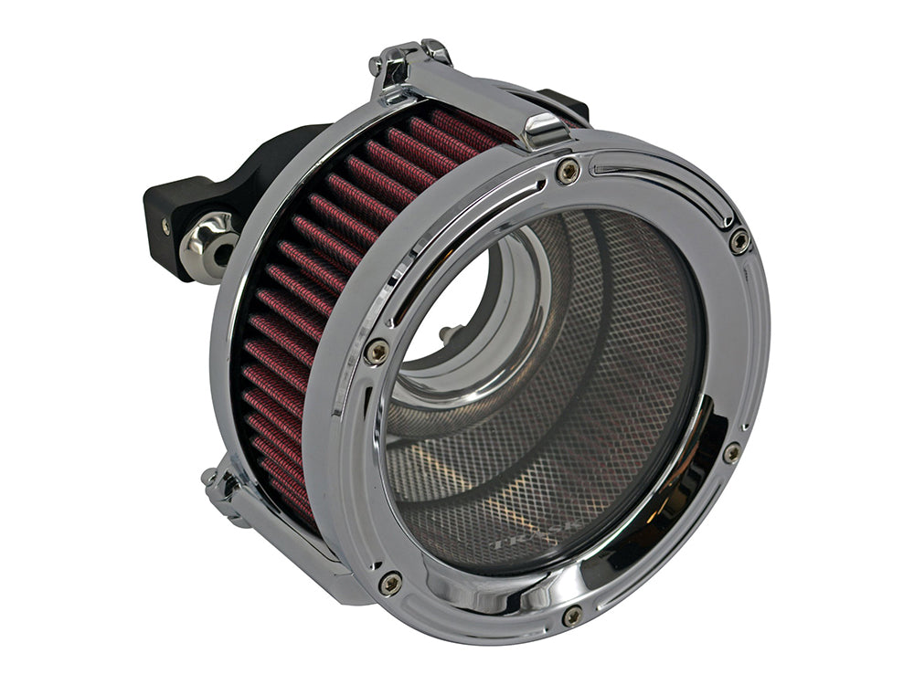 Assault Clear Air Cleaner Kit - Chrome. Fits Softail 2000-2015, Dyna 1999-2017, Touring 1999-2007 with CV Carb or Cable Operated Delphi EFI - Trask Performance