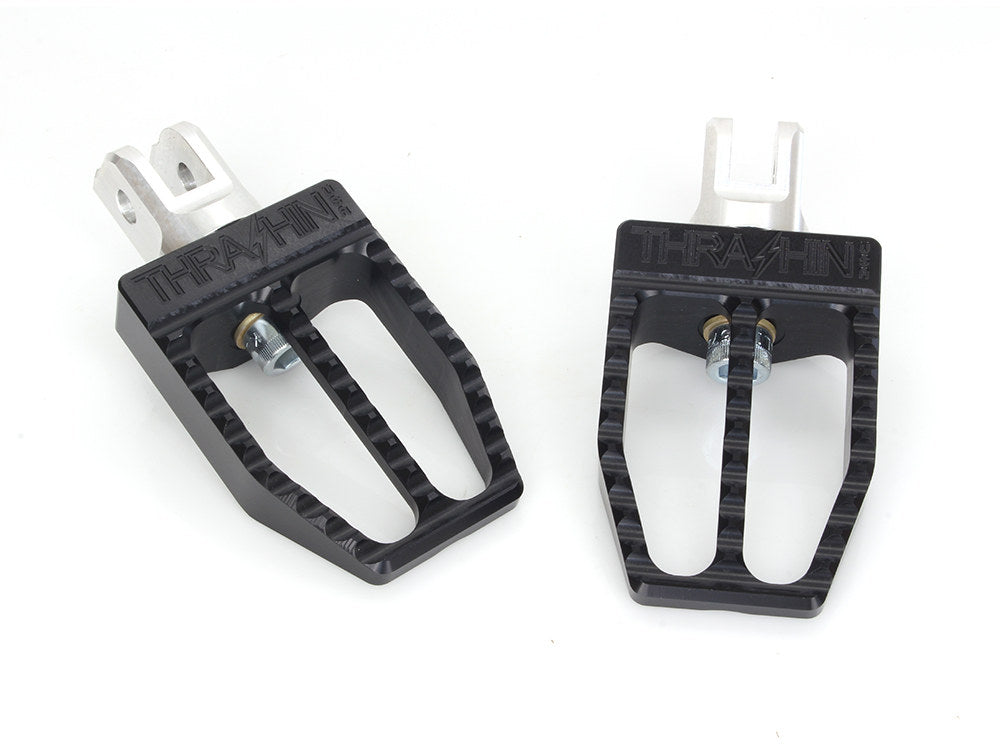 Militant Footpegs - Black. Fits Softail 2018up Front Rider - Thrashin Supply
