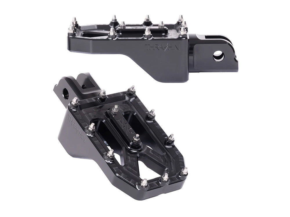 Aggressor Footpegs - Black. Fits Softail 2018up Front Rider - Thrashin Supply