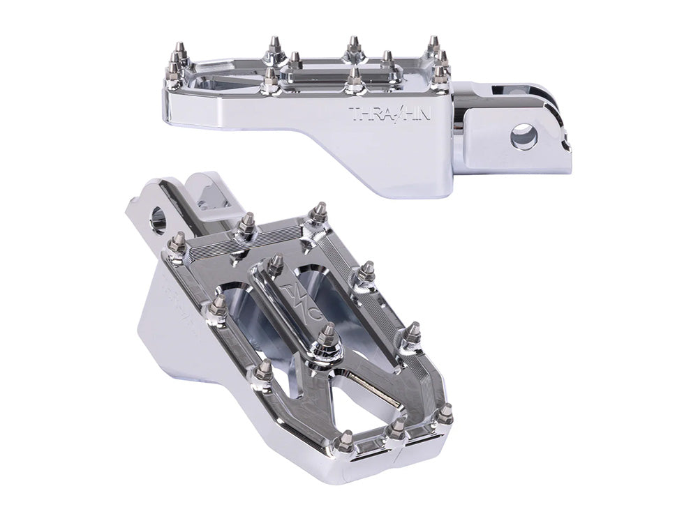 Aggressor Footpegs - Chrome. Fits Softail 2018up Front Rider - Thrashin Supply