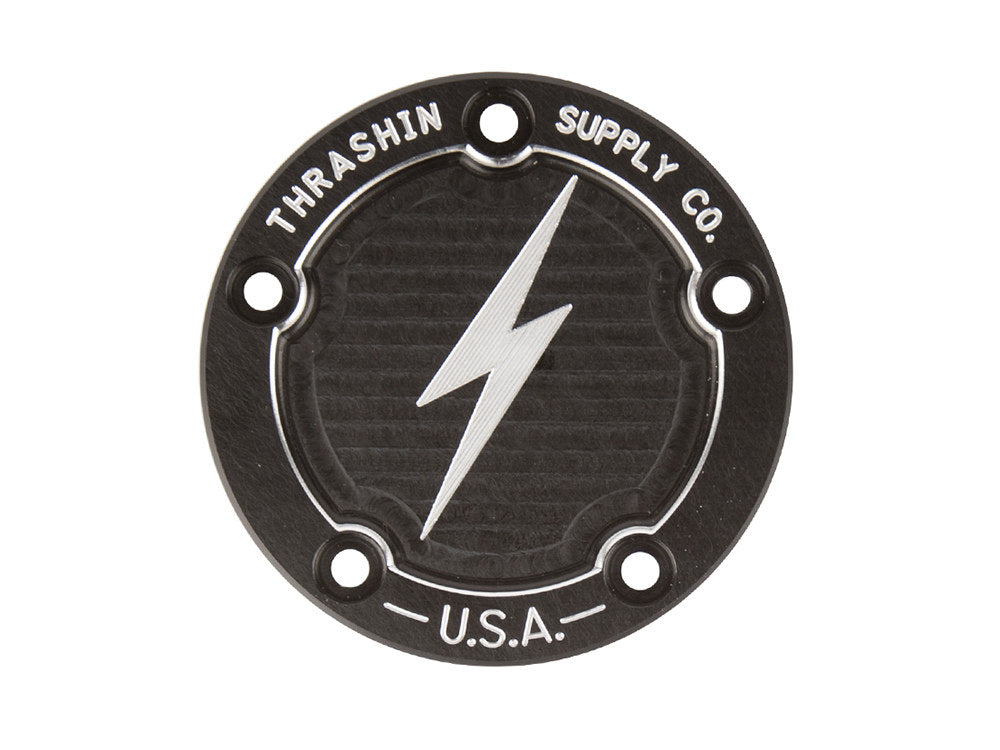 Dished Points Cover - Black. Fits Twin Cam 1999-2017. - Thrashin Supply
