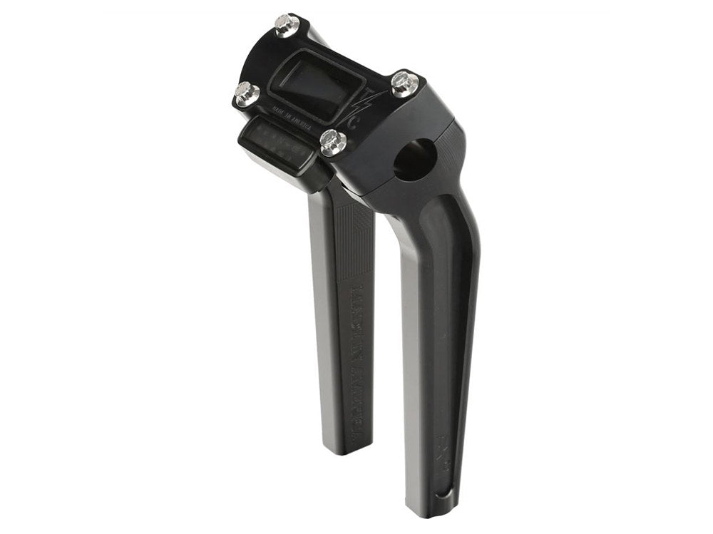 9.5in. Pull Back Thrashin Risers - Black. Fits Softail Street Bob, Low Rider ST, Standard & Breakout 2018-2024 - Thrashin Supply