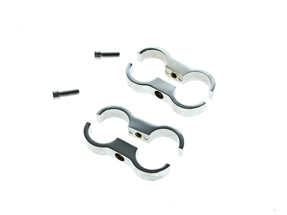Oil Cooler Standoff Clamps - Chrome. Fits 1-1/8in. Frame - V-Factor
