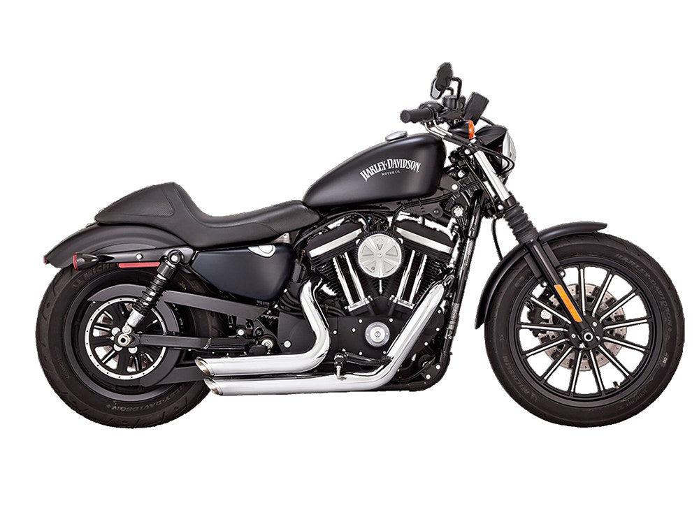 Shortshots Staggered Exhaust - Chrome. Fits Sportster 2014-2021 - Vance And Hines