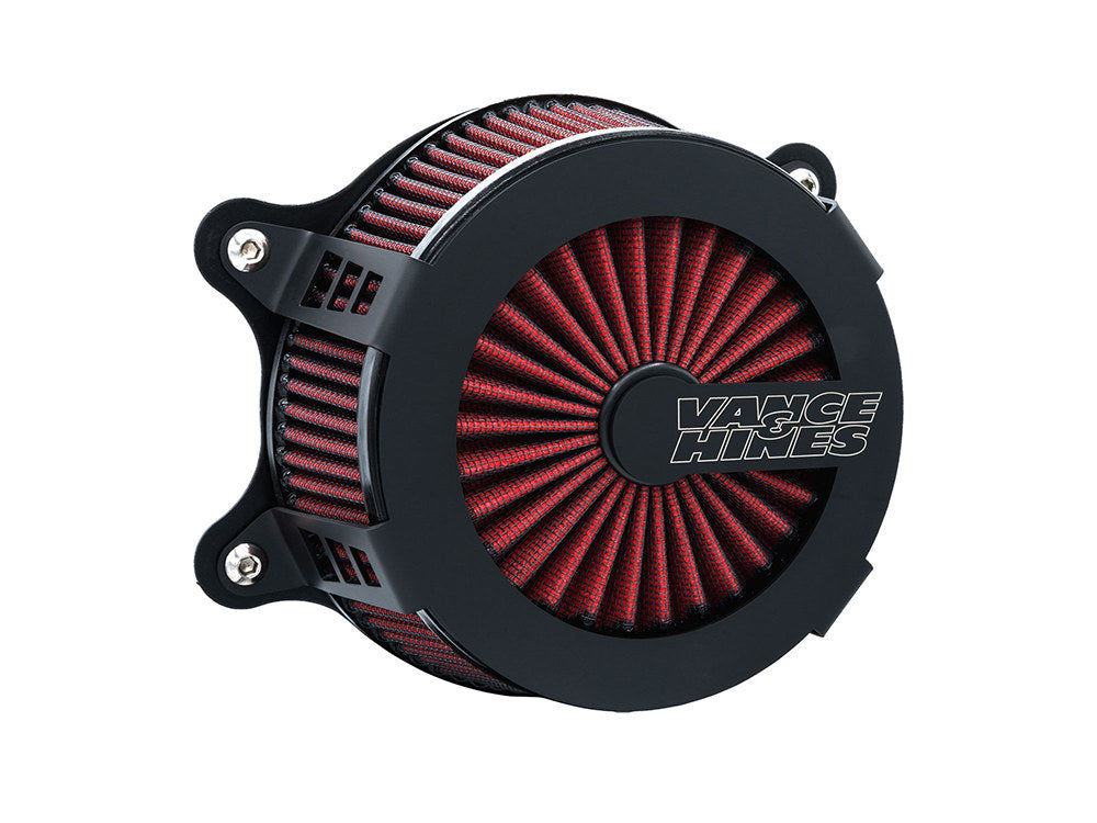 VO2 Cage Fighter Air Cleaner Kit - Black. Fits Sportster 1988-2021 - Vance And Hines