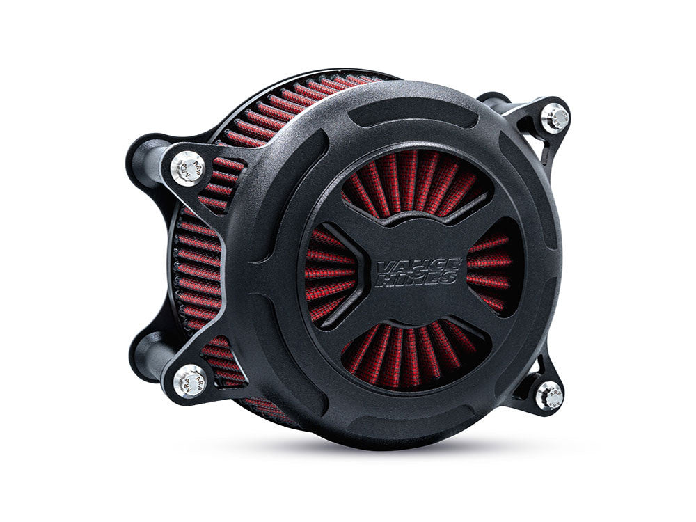 VO2 X Air Cleaner Kit - Wrinkle Black. Fits CVO Touring 2023up, Street Glide & Road Glide 2024up, Touring 2025up & Softail 2025up - Vance And Hines