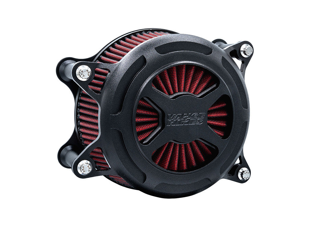 VO2 X Air Cleaner Kit - Wrinkle Black. Fits Touring 2017-2024 & Softail 2018-2024 - Vance And Hines