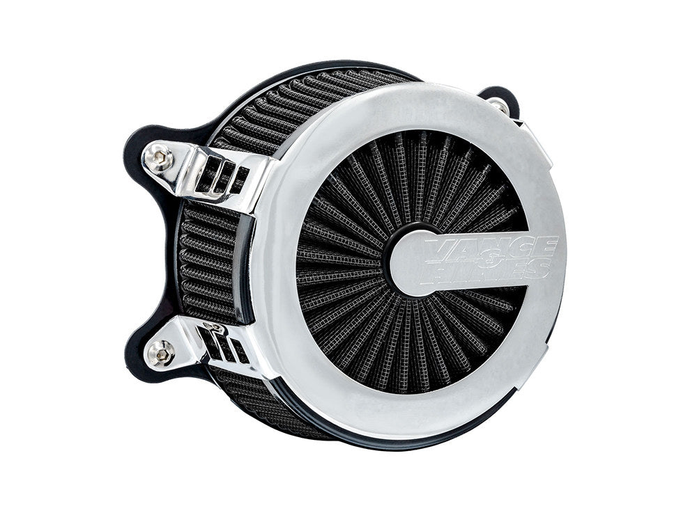VO2 Cage Fighter Air Cleaner Kit - Chrome. Fits Touring 2017-2024 & Softail 2018-2024 - Vance And Hines