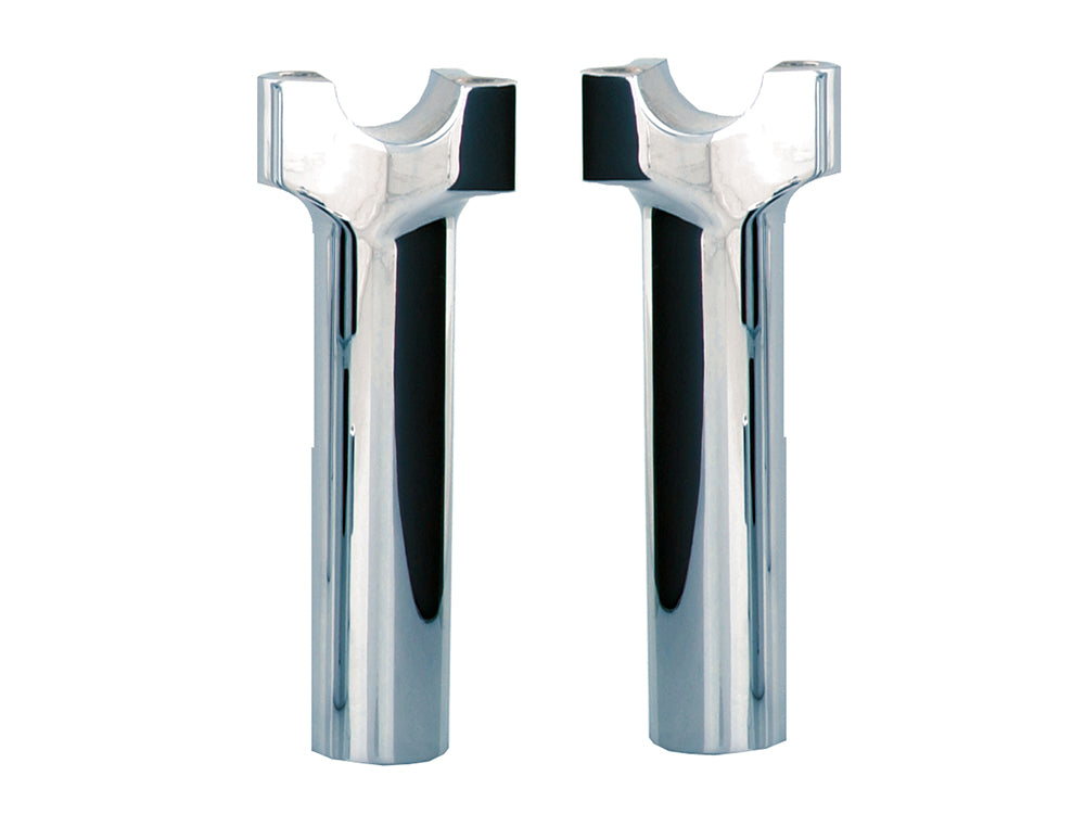 6in. Tall Risers with 1-1/4in. Thick Base - Chrome. Fits 1in. Handlebar. - Wild 1 Handlebars