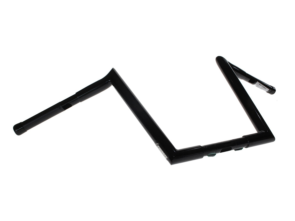 12in. x 1-1/4in. Chubby Hooked Ape Hanger Handlebars - Gloss Black. - Wild 1 Handlebars