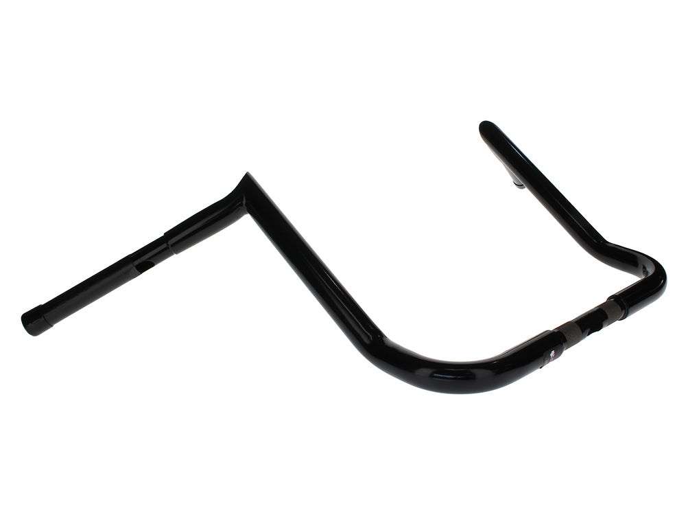 16in. x 1-1/4in. Chubby Bagger Hooked Ape Hanger Handlebar - Gloss Black. Fits Ultra Models 1996-2024 and Street Glide 1996-2023 - Wild 1 Handlebars