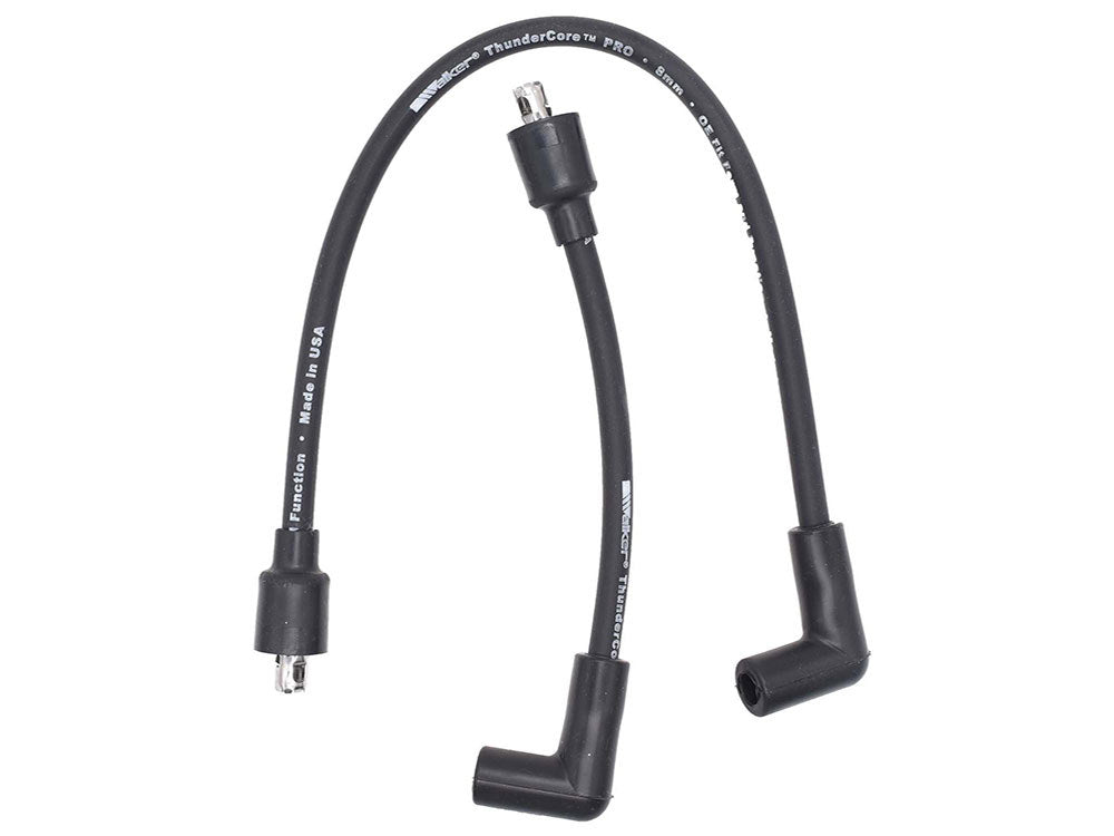 8mm Spark Plug Wire Set - Black. Fits Softail 1984-1999, Dyna 1991-1998, FL 1965-1979, FX 1965-1985 and Sportster 1965-1985. - Walker Products