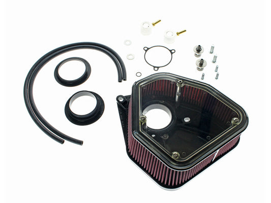 2.8in. Polycarbonate Boom Box Air Cleaner Kit - Black. Fits Touring 2017-2024 & Softail 2018-2024 - Alloy Art