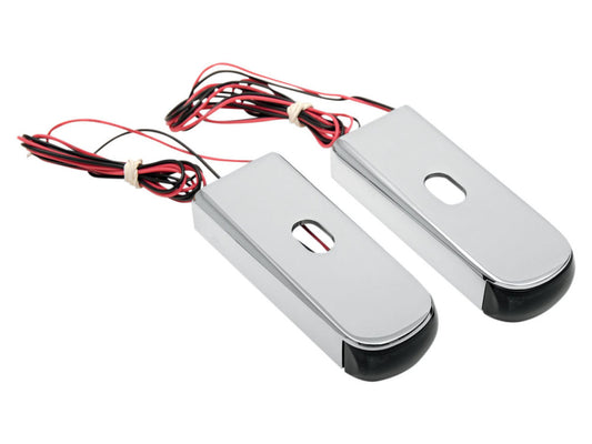 Strut Light Kit with Red Run/Brake & Amber Turn Signal - Chrome. Fits Dyna 2006-2017. - Alloy Art