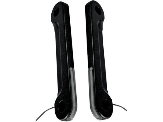 Front Turn Signal Indicator Strips with Smoked Lens & Amber LED's - Black. Fits Street Glide 2006-2023 - Alloy Art