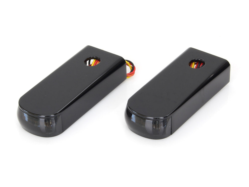 Strut Light Kit with Red Run/Brake & Amber Turn Signal - Black. Fits Softail 1984-2017. - Alloy Art