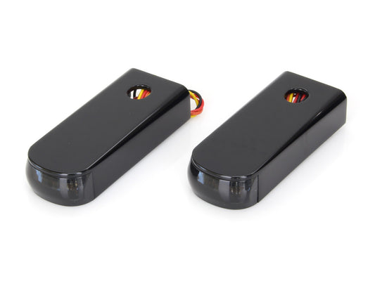 Strut Light Kit with Red Run/Brake & Amber Turn Signal - Black. Fits Softail 1984-2017. - Alloy Art
