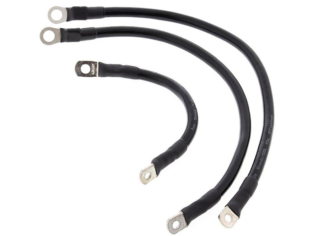 Battery Cable Kit - Black. Fits Softail 1984-1988. - All Balls Racing