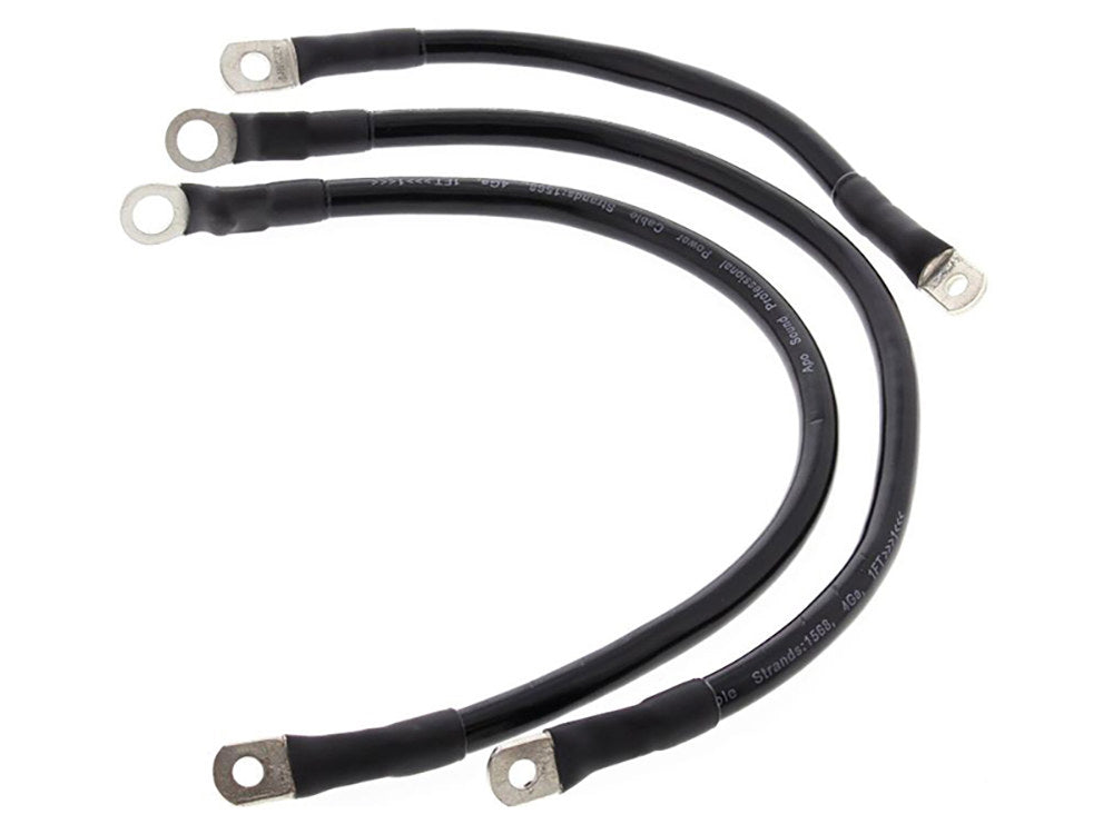 Battery Cable Kit - Black. Fits FL 1965-1979. - All Balls Racing