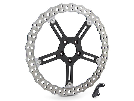 15in. Left Hand Front Jagged Big Brake Disc Rotor. Fits Softail 2000-2014 & Dyna 2000-2005. - Arlen Ness