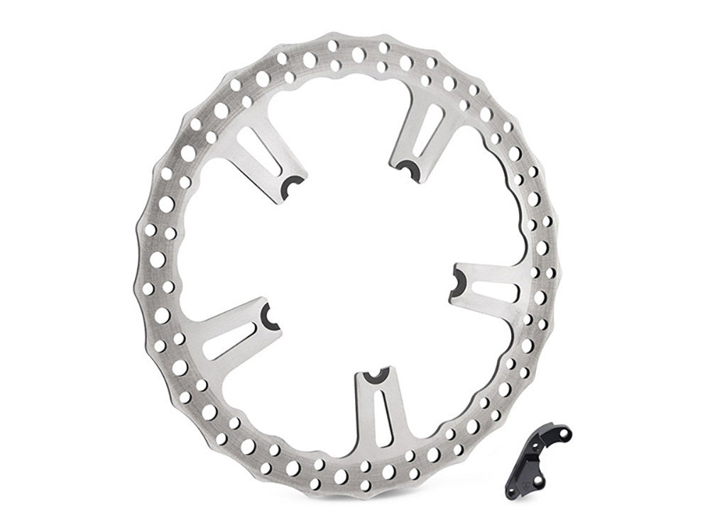 15in. Left Hand Front Jagged Big Brake Disc Rotor. Fits Dyna 2006-2017 with OEM Cast Wheel. - Arlen Ness
