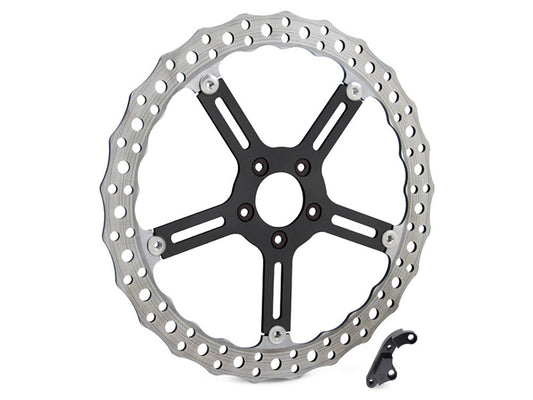 15in. Left Hand Front Jagged Big Brake Disc Rotor. Fits Softail 2015-2017 & Dyna 2006-2017. - Arlen Ness
