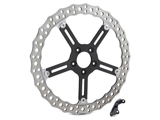 15in. Left Hand Front Jagged Big Brake Disc Rotor. Fits Softail Street Bob, Breakout & Low Rider 2018up & Standard 2020up. - Arlen Ness